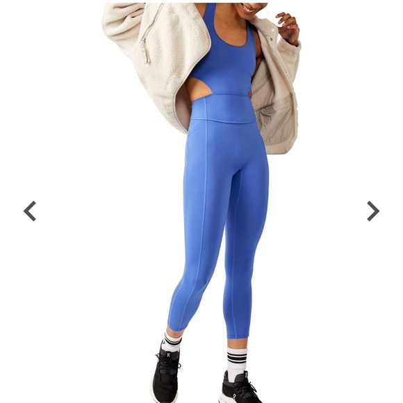 Free People FP Movement Women's Back It Up Bodysuit Blue - Picture 2 of 6